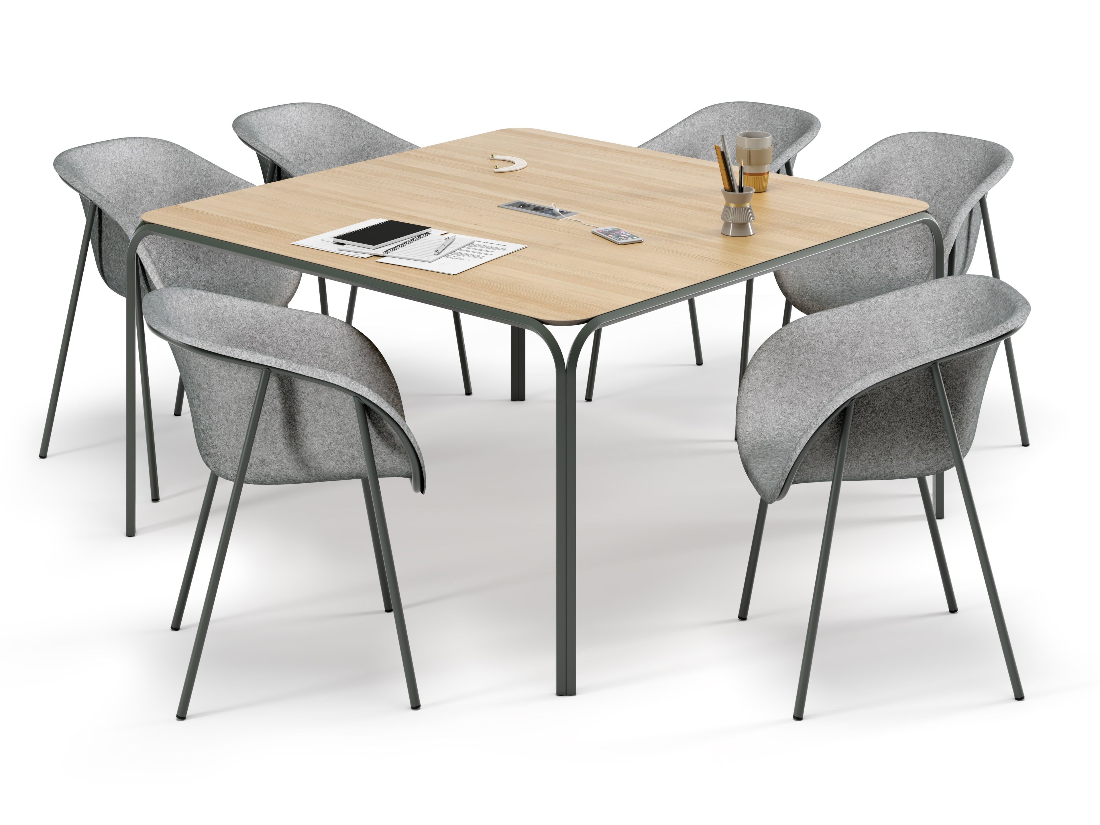 Квадратный стол для совещаний с системой кабельной втулки Cider Edition Bended ARCH-00018714