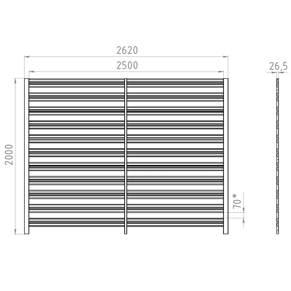 Еврожалюзи Горизонт 2.5x2 м RAL 7024 графит Santreyd STLM-2097762 - Вид №3