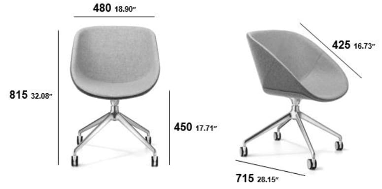 Поворотный стул с колесами SITIA HIBISCUS ARCH-00076405 - Вид №2