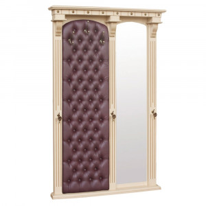 11151 Настенная прихожая с зеркалом Тауэр 7 Айвори Бордо BOGACHO