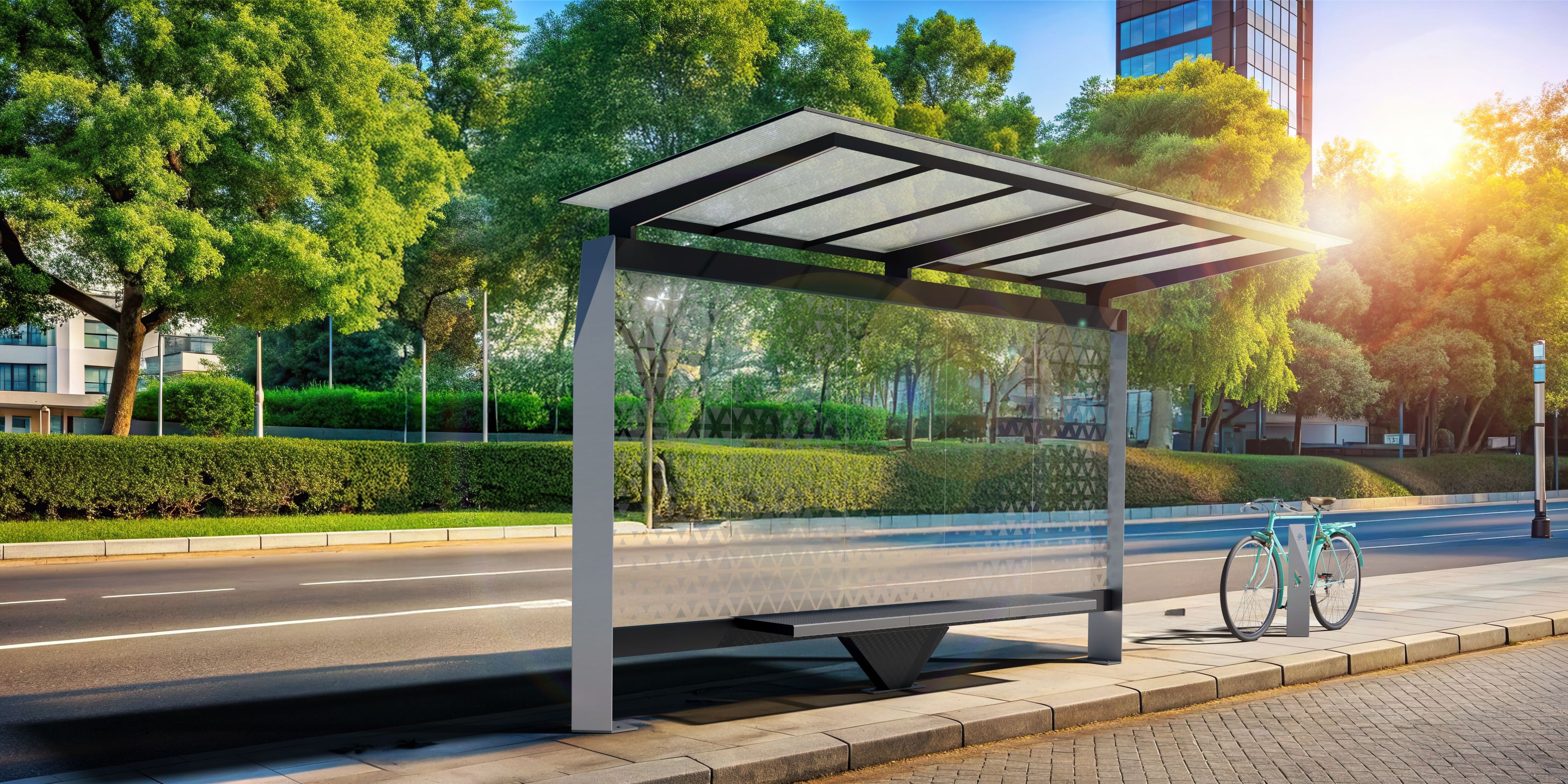 Навес из оцинкованной стали и стекла Studio Città киригами ARCH-00097509 - Вид №1