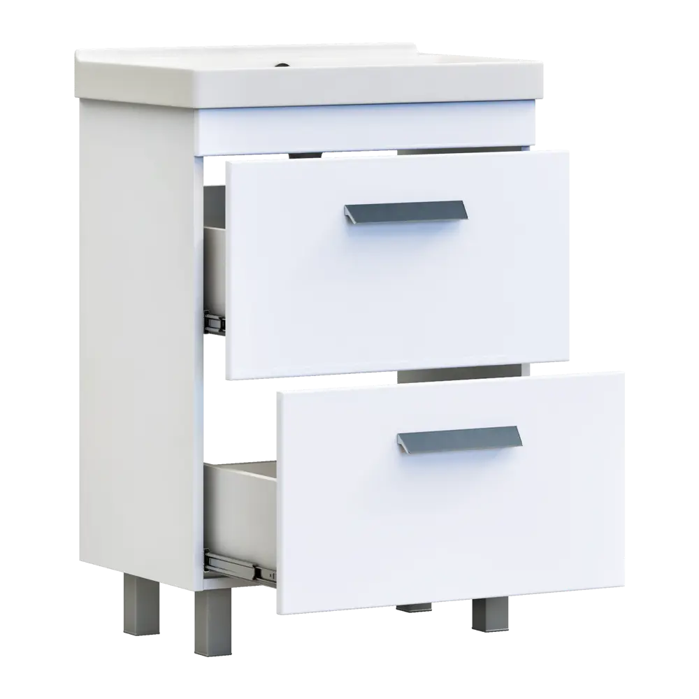 Тумба VIGO Milo для ванной с двумя ящиками, белый глянец 60×80 см 85322135 STLM-0061358 - Вид №6