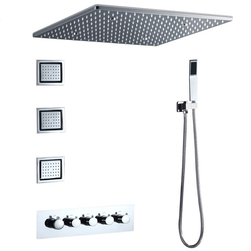 Набор для душа из нержавеющей стали с отдельными розетками Fontana Showers FS15036 ARCH-00034969 - Вид №1