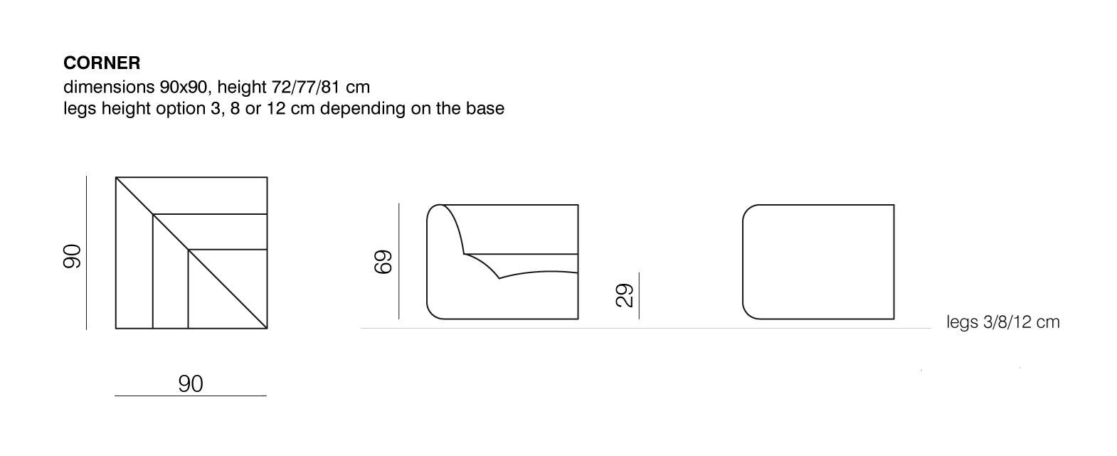 Тканевое угловое кресло prostoria макет ARCH-00053994 - Вид №2
