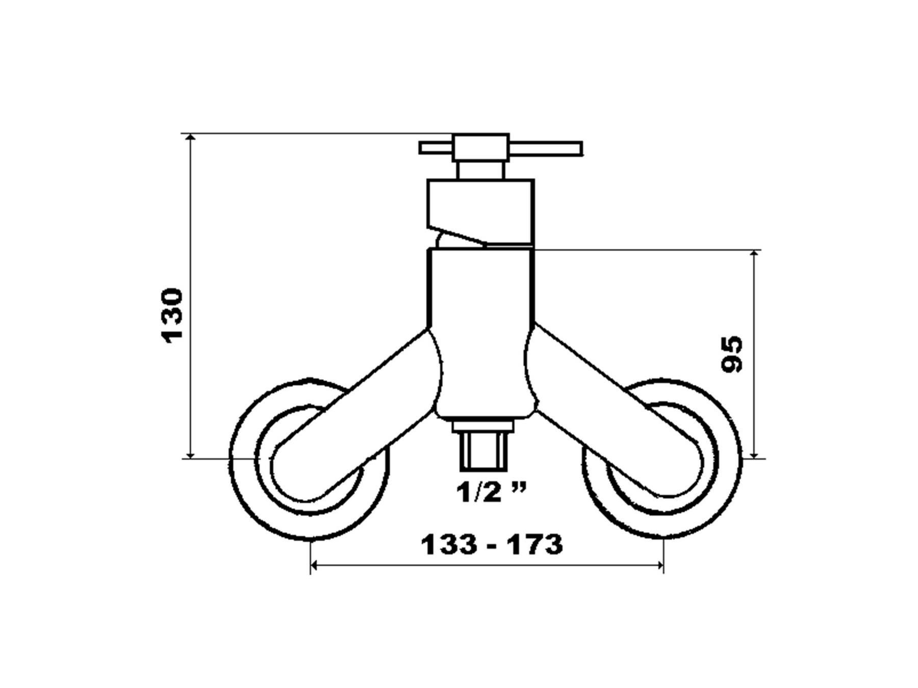 Смеситель для душа с 2 отверстиями rvb ARCH-00111811 - Вид №2