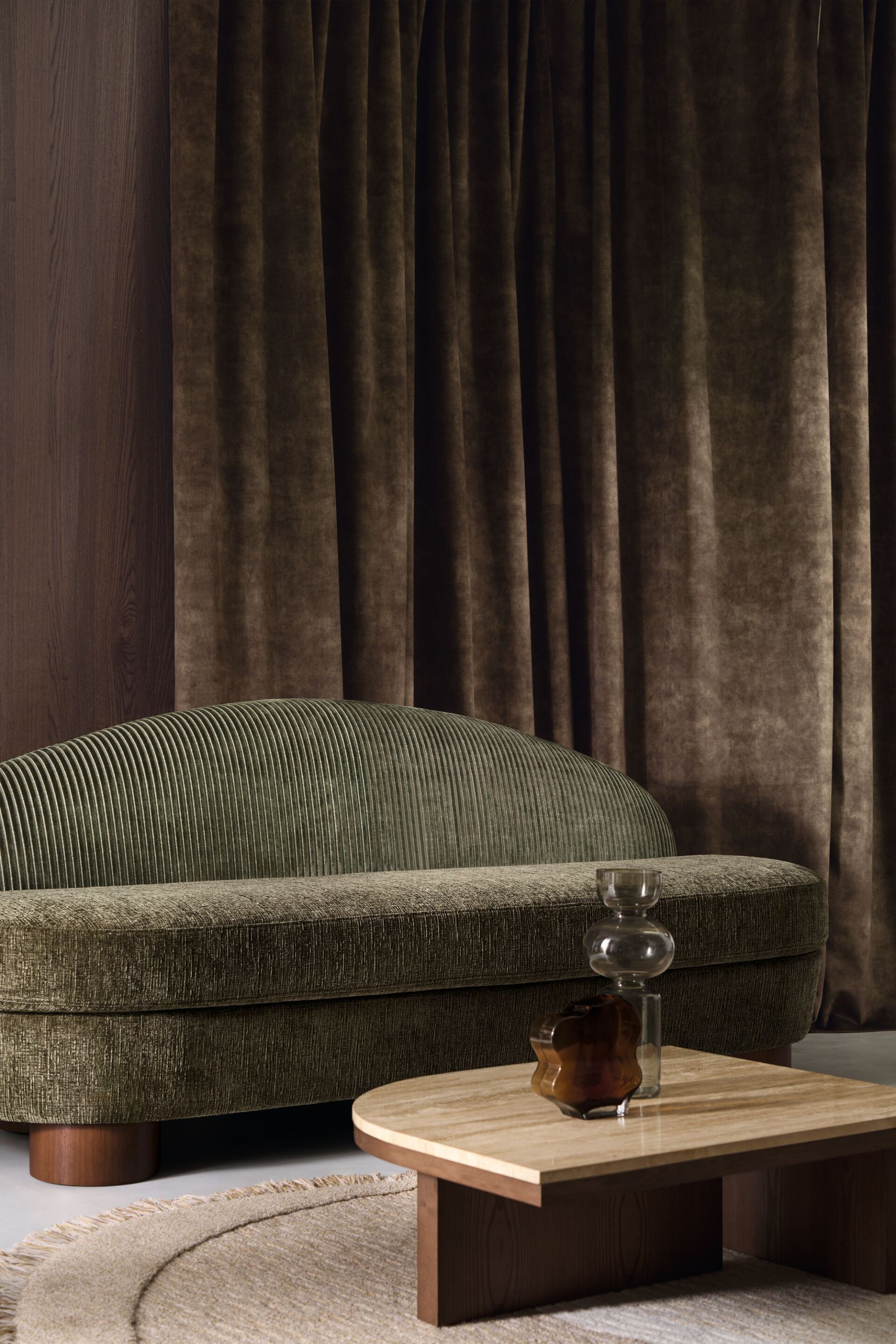 Бархатная полосатая ткань для штор Casamance Ocema ARCH-00086356 - Вид №2