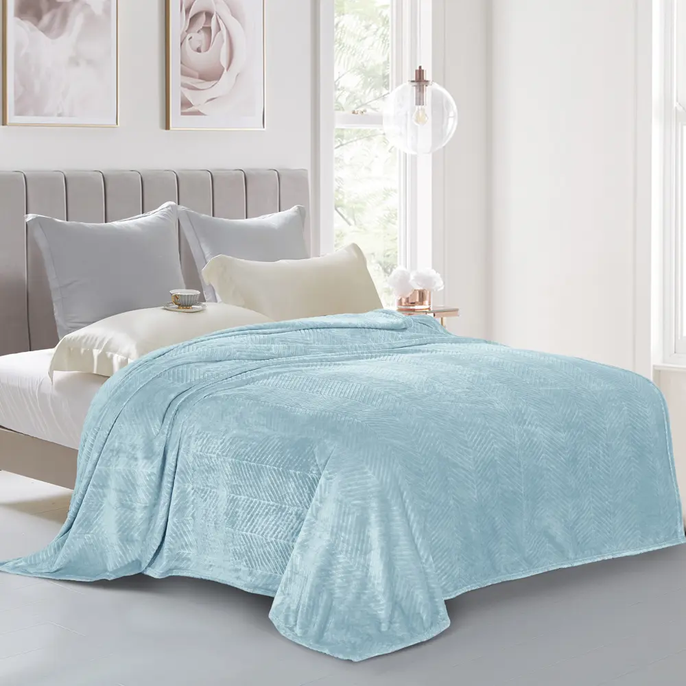 Плед Alaro 180x200 см велсофт цвет голубой СТОЛИЦА ТЕКСТИЛЯ STLM-2179144 - Вид №3