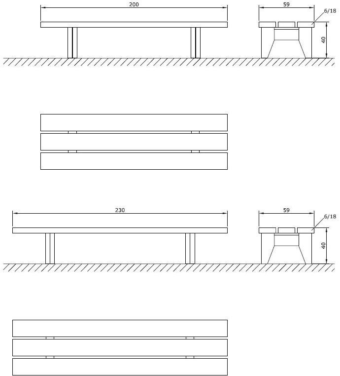 Euroform W Деревянная скамейка со спинкой Block 90, 90l, 90d - Вид №9