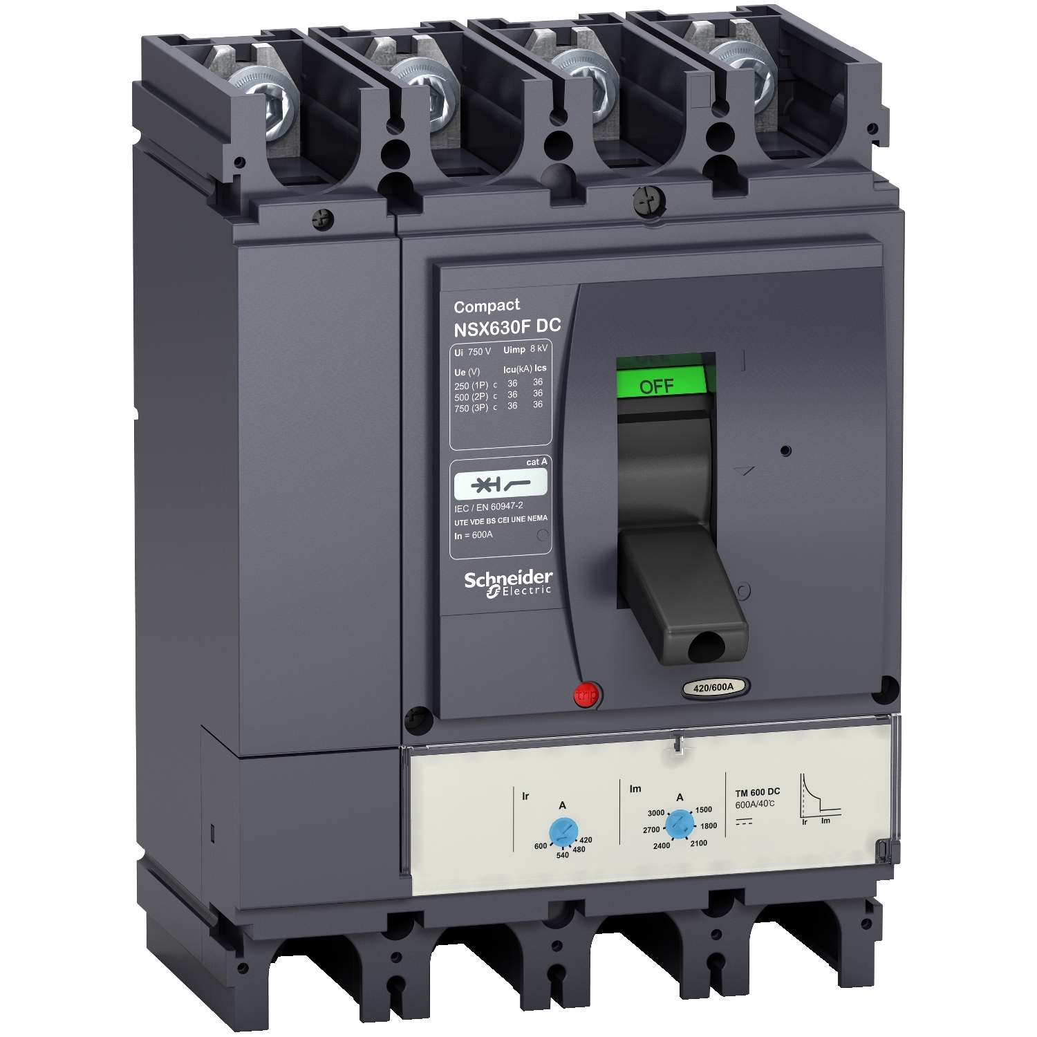 LV438263 Силовой автомат NSX, 36кА, 4P, 500А Schneider Electric Compact 