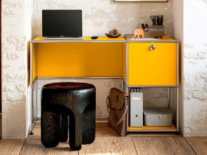 Стальной письменный стол с откидными дверцами