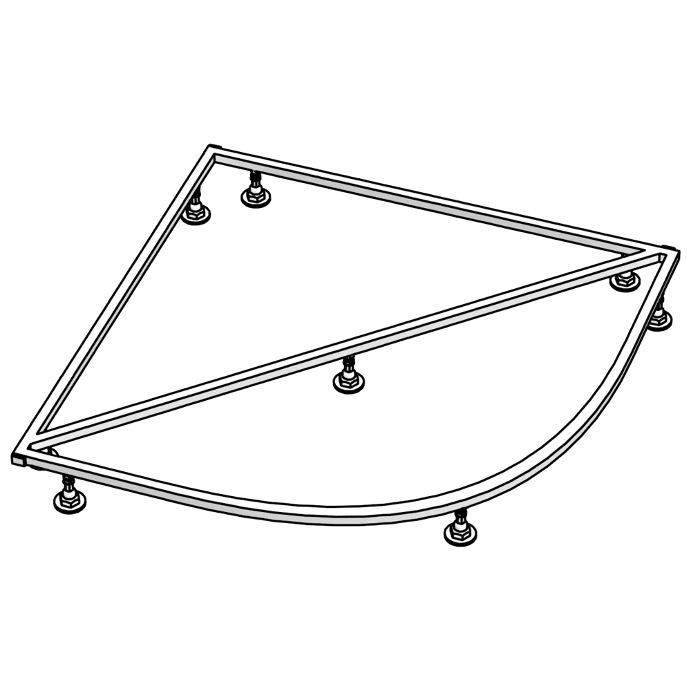 Каркас литого поддона Keram 1/4 круга 90x90 см Santreyd STLM-2155139 - Вид №1