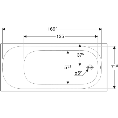 554.006.01.1 Прямоугольная ванна Geberit Soana, узкий край Geberit  - Вид №14