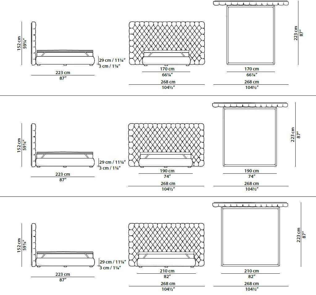 BAXTER Двуспальная кровать из кожи с тафтинговым изголовьем sun-id-1431504 - Вид №5