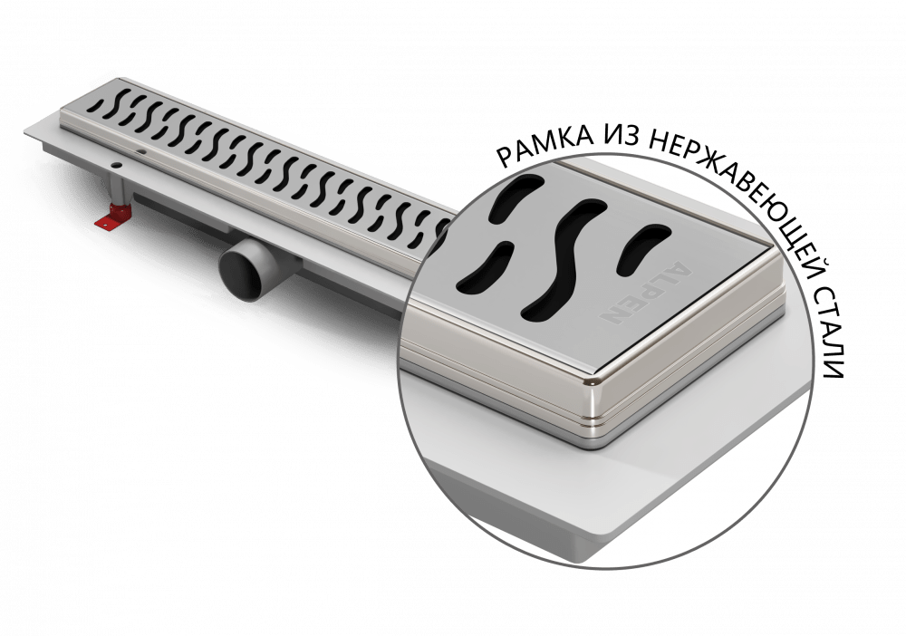 Водоотводящий желоб ALPEN Harmony ALP-750HN с рамкой  - Вид №4