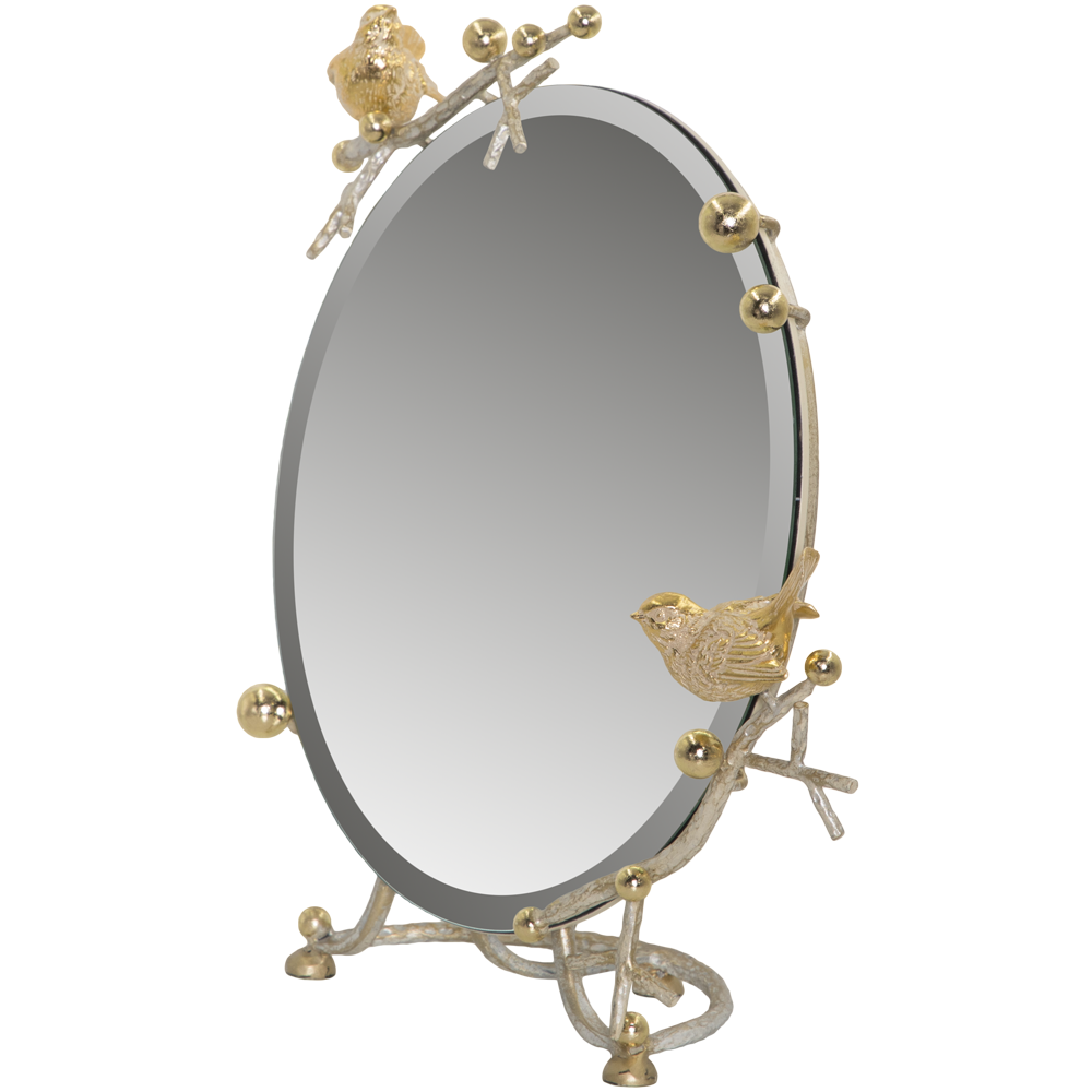 79029 Зеркало Терра настольное Айвори Мраморное золото BOGACHO 4627196590373 - Вид №2