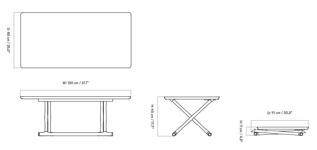 Деревянный прямоугольный складной журнальный столик Audo Copenhagen JÄGER ARCH-00047487 - Вид №29