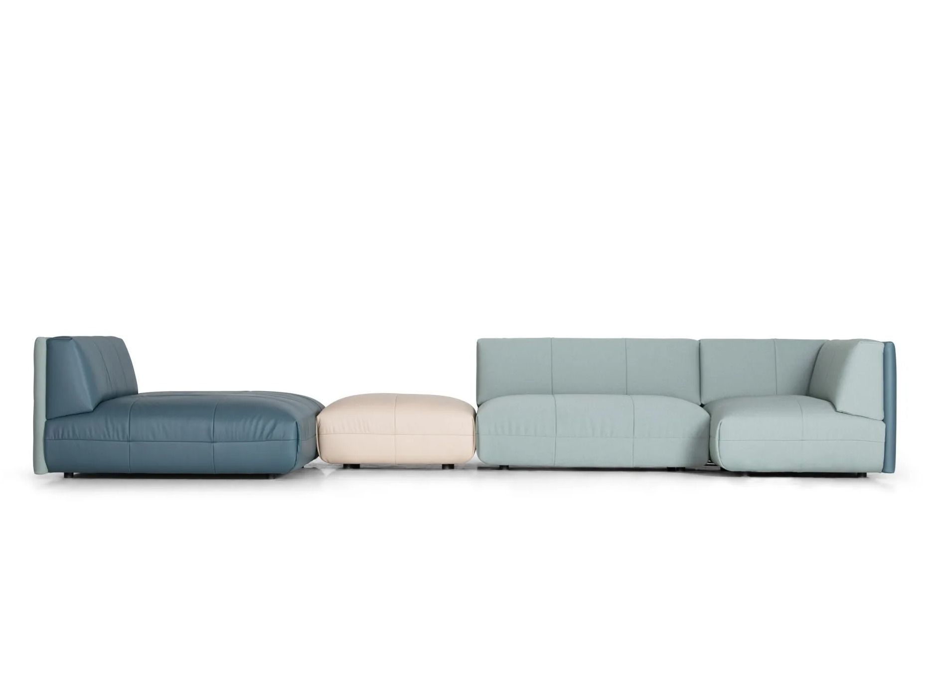 Секционный диван из кожи и ткани de Sede DS-1030 FLATTER ARCH-00104468 - Вид №2