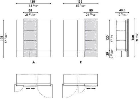 ACERBIS Комод деревянный с распашными дверцами и раздвижной панелью Alterego sun-id-1504871 - Вид №3