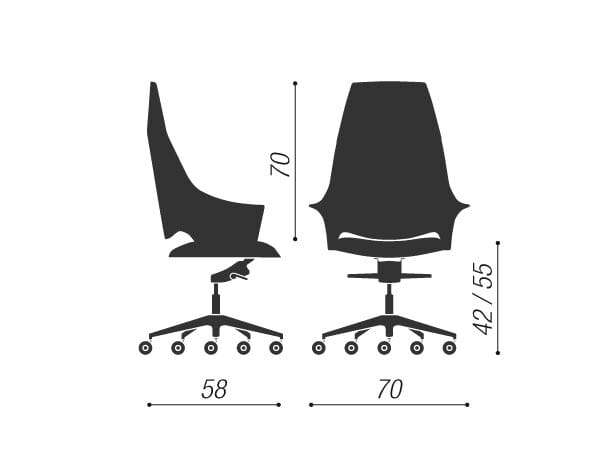 Офисное кресло с высокой спинкой с 5 спицами Moschella Windsor ARCH-00033448 - Вид №7