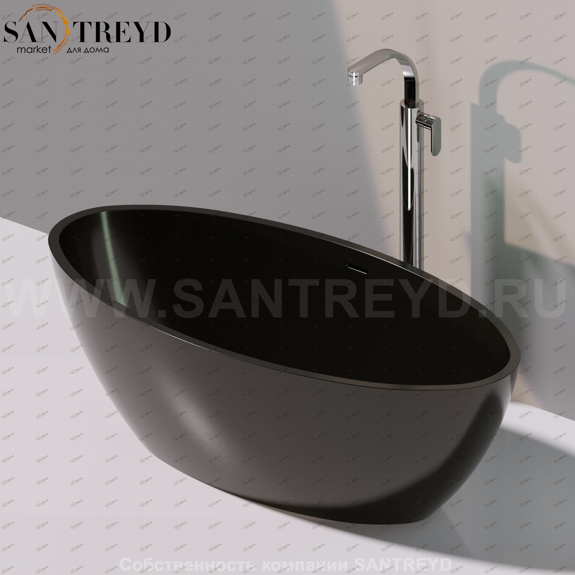 Flaminia APP Ванна свободностоящая 150 см черная AP150V.9017 Ceramica Flaminia AP150V9017