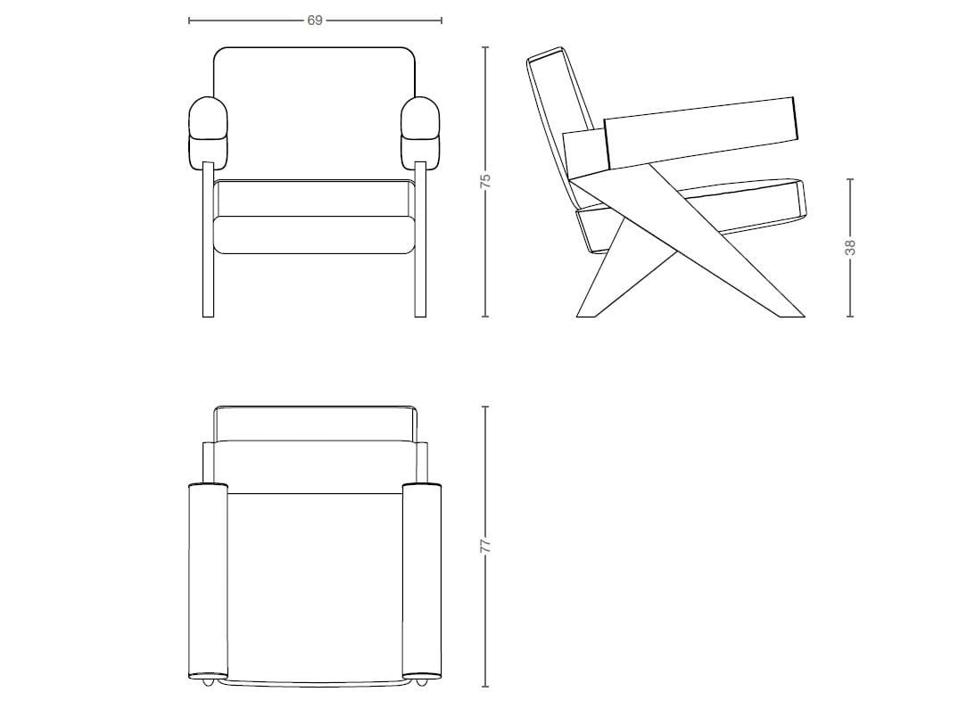 Тканевое кресло с подлокотниками GIOPAGANI SOUVENIR ARCH-00073649 - Вид №3