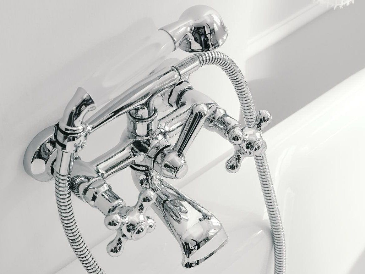 Настенный смеситель для ванны с 2 отверстиями и ручным душем Zazzeri 800 ARCH-00123827 - Вид №1