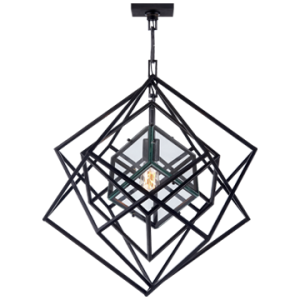 LAAR0475 Маленькая люстра в стиле кубизма из состаренного железа ijlbrown