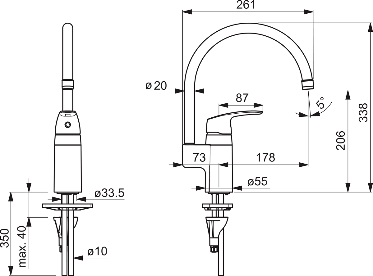 Oras 1038 Смеситель для кухни 1038 Safira Хром  - Вид №1