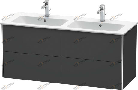 XS417504949 Тумбочка подвесная XSquare #XS4175 1280 x 478 мм Графит матовый, декор Duravit