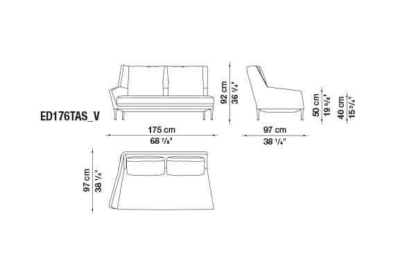 Угловой диван из ткани B&B Italia Эдуард ARCH-00007771 - Вид №4