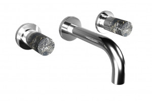 40538 / 1A-2A Смеситель для раковины настенный, 160-220 мм. носик со встроенными соединениями. Bongio Aqua