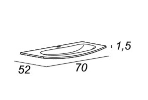 Мебель для ванной CEZARES VAGUE 70 Grigio lucido 54854 - Вид №4