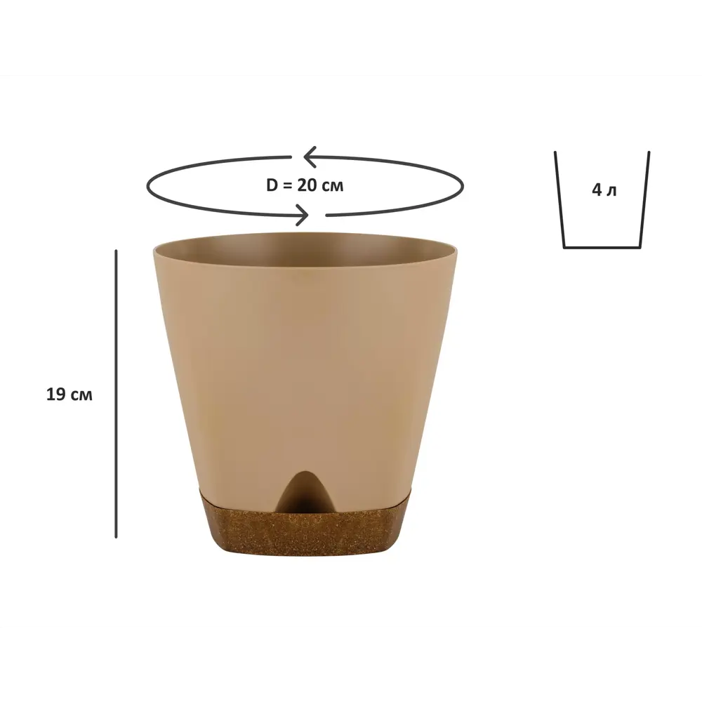 Горшок для цветов INGREEN Wood 4 л коричневый 89416373 STLM-1565626 - Вид №2