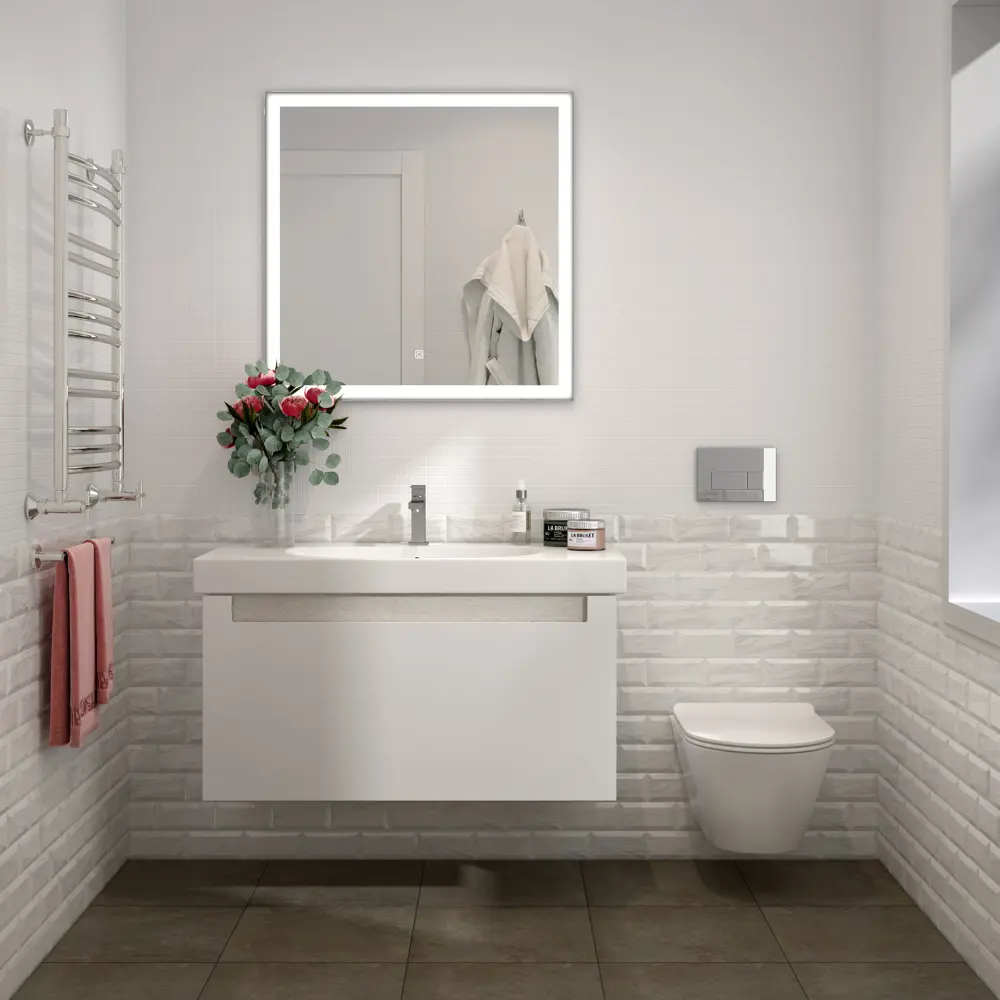 Плитка настенная Kerama Marazzi Фрагонар 7.4x15 см 0.89 м² цвет белый STLM-2104634 - Вид №6