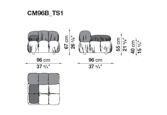 Модульный тканевый диван capitonné B&B Italia Хамелеонда ARCH-00030740 - Вид №25