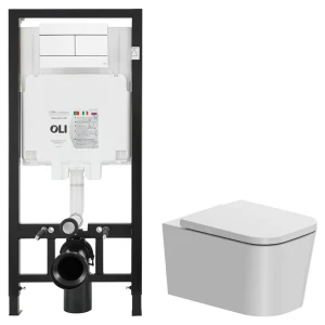 Комплект инсталляции Oli 80 Eco с безободковым унитазом AM.PM Moxie 89445723 STLM-2048279