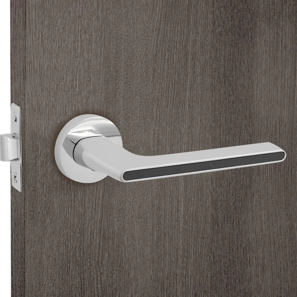 Дверные ручки 141 H комплект цвет черный хром Santreyd STLM-2203188 - Вид №6