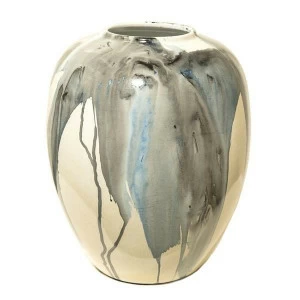 Ваза керамическая бежевая с черным малая 23 см "Хаос" UNICO ДИЗАЙНЕРСКИЕ 255431 Бежевый