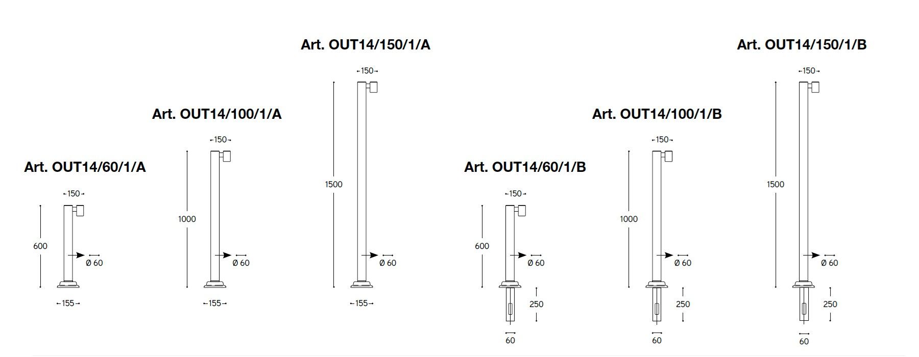 Металлический светодиодный световой столб Aldo Bernardi Abarth ARCH-00150842 - Вид №3