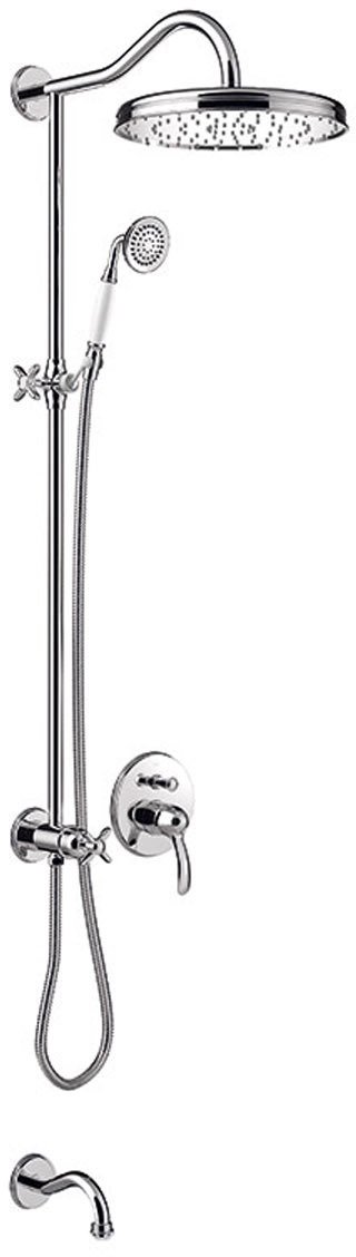 Комплект 3-ходовых скрытых смесителей с одной ручкой TRES CLASIC для ванны и душа-24218006 TRES