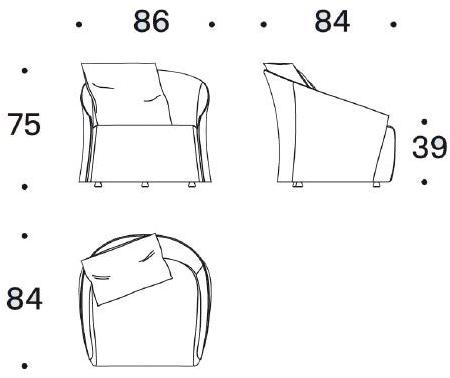 Saba Italia Кресло из ткани со съемным чехлом с подлокотниками sun-id-1514368 - Вид №6