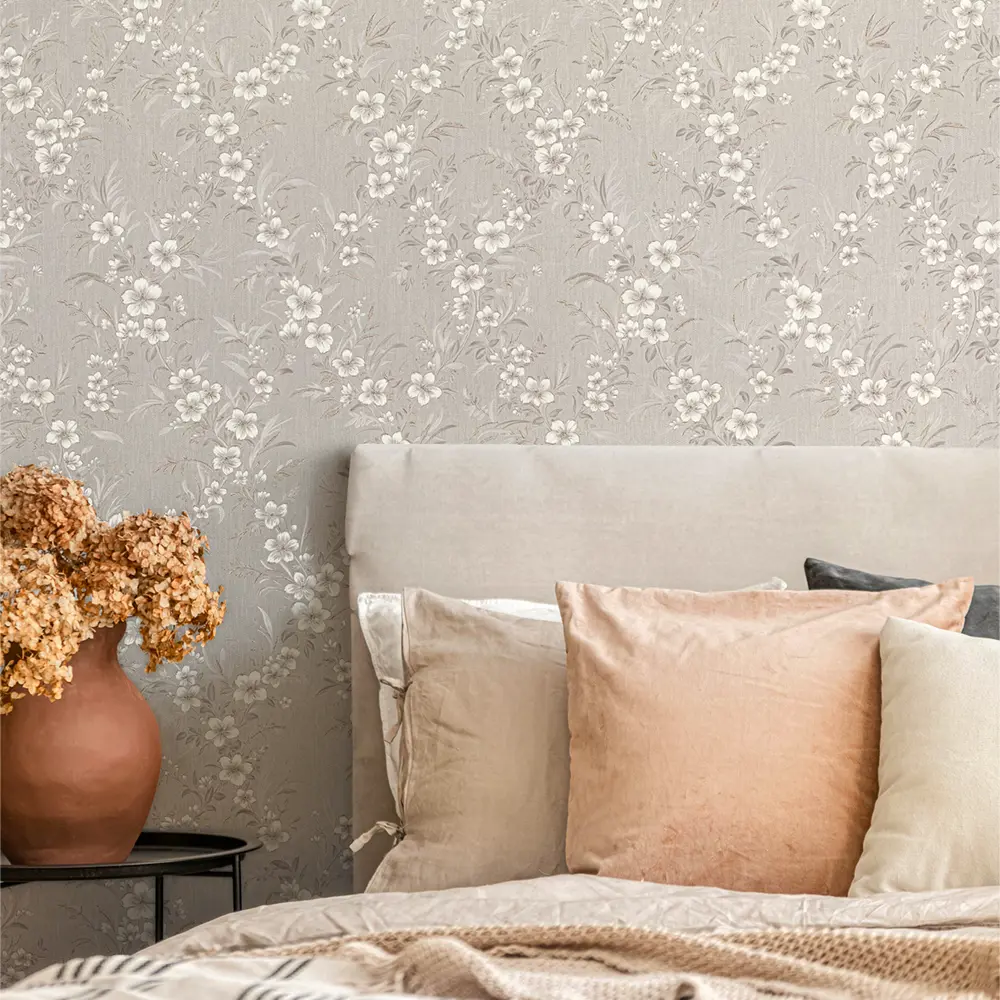 Обои флизелиновые Palitra Life Paradise бежевые с растительным рисунком 1.06 м 89421276 STLM-1574789 - Вид №3