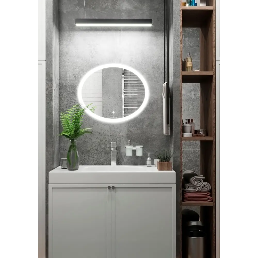 Зеркало для ванной Omega Glass Тип 1 SD94 с подсветкой 90x60 см овальное STLM-2151150 - Вид №1