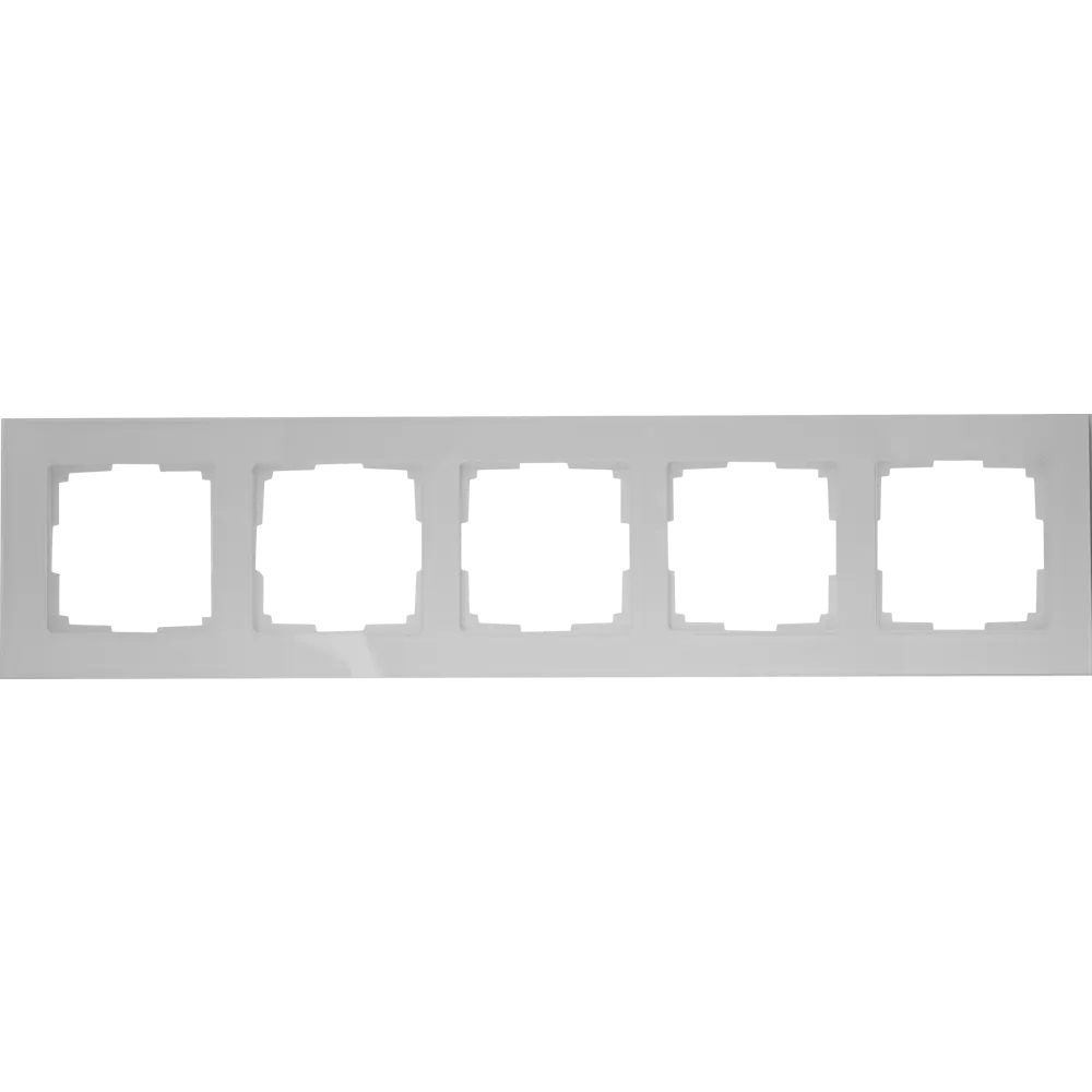 Рамка для розеток и выключателей Werkel Favorit 5 постов стекло цвет белый STLM-2185052