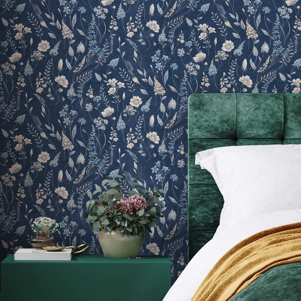 Обои флизелиновые Euro Decor Meadow синие 1.06 м ED7326-20 89441564 STLM-2043852 - Вид №4