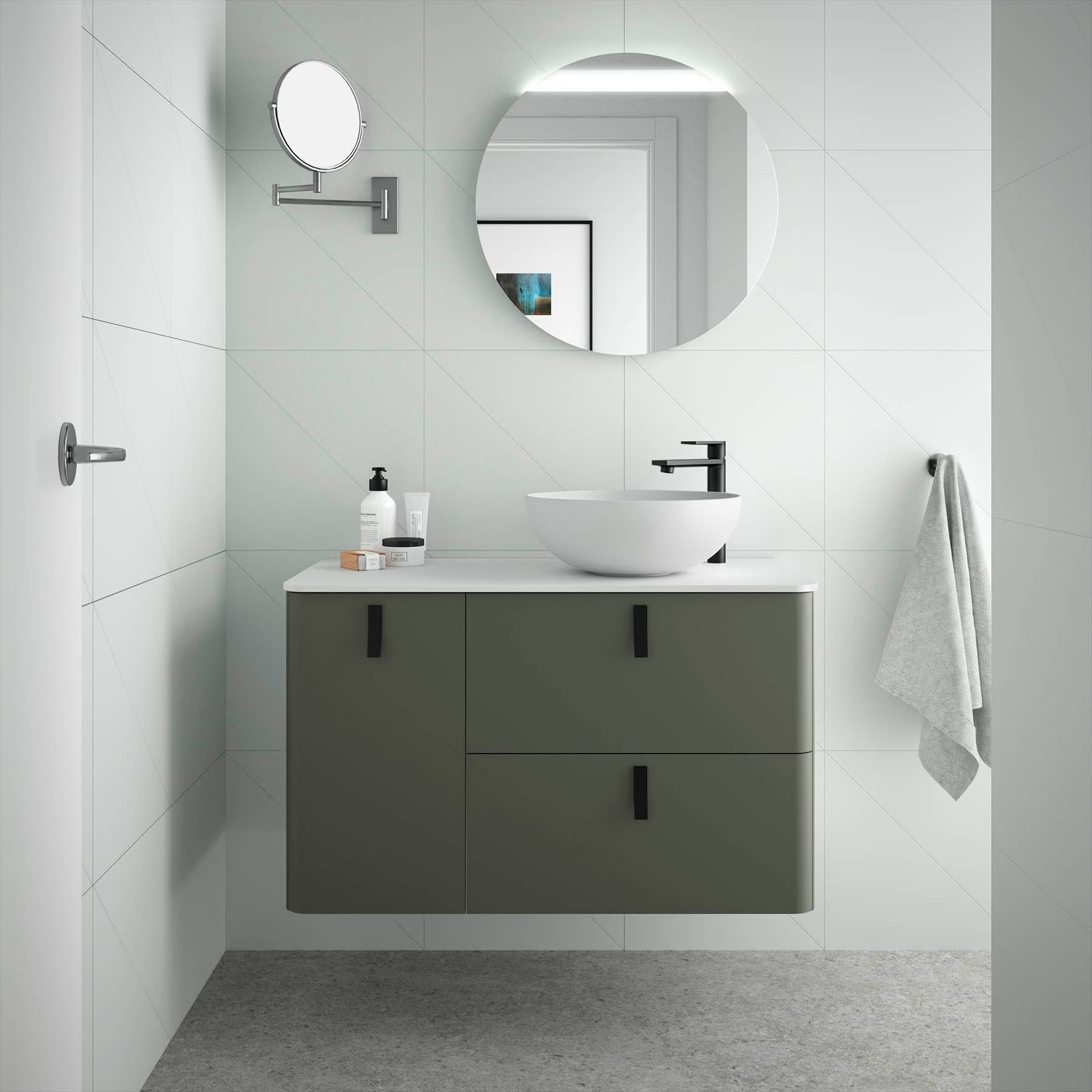 24653 SALGAR Мебель для умывальника UNIIQ 900 левая CASTAÑO Кастаньо 