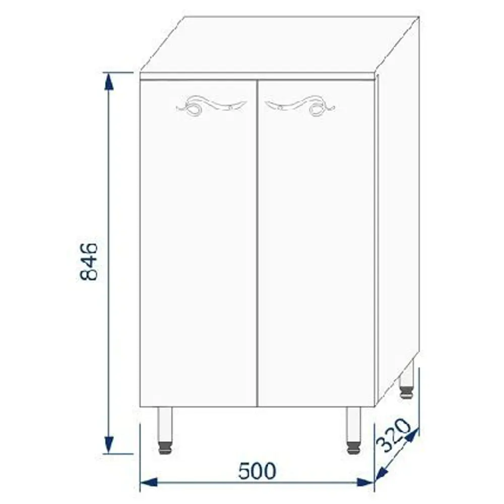 Шкаф напольный «Венеция», 50 см Santreyd STLM-2008100 - Вид №4