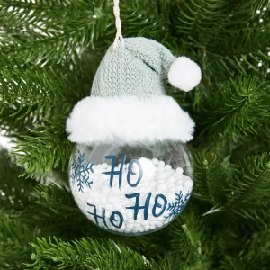 87036372 Елочное украшение Шар со шляпкой Christmas ø8 см цвет синий STLM-1501552