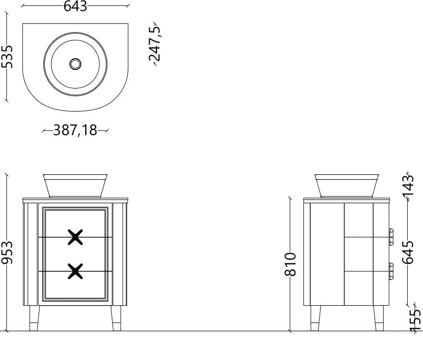 Деревянный напольный умывальник с ящиками Park Avenue JODIE 2 ARCH-00101832 - Вид №2