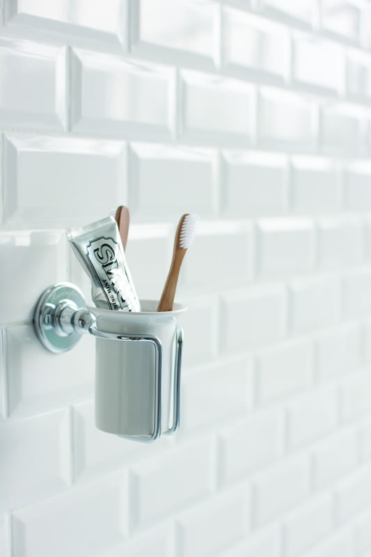 Burlington Держатель стакана Никель с белым акцентом A2 NKL  - Вид №6